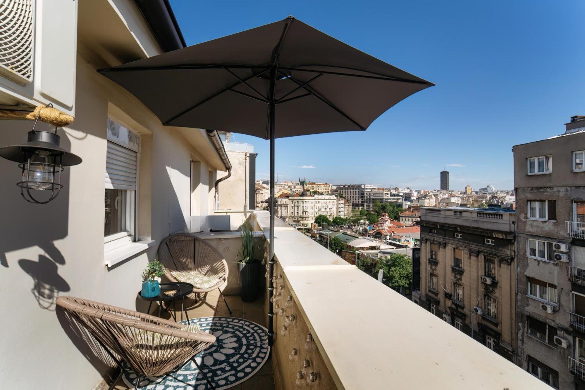 Roof Shelter City View Old Town Renovated Belgrado Exterior foto